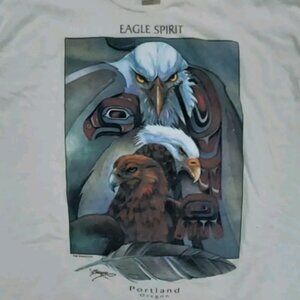Vintage Eagle Shirt Native American single stitch Sz XL Portland Oregon